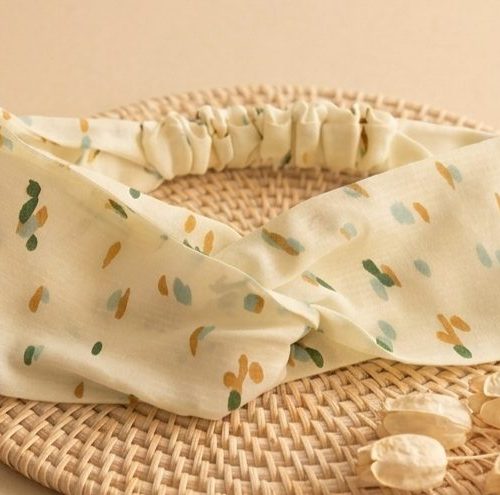 Bandeau croisé — Confettis aquarelle fond crème