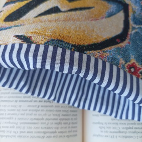 Pochette livre — Jacquard japonisant motifs graphiques & tropical