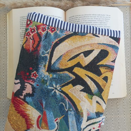 Pochette livre — Jacquard japonisant motifs graphiques & tropical