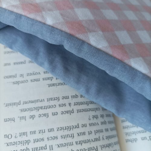 Pochette livre de poche — Vichy rose poudré