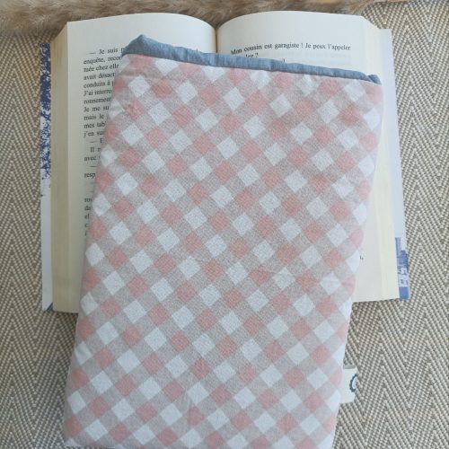 Pochette livre de poche — Vichy rose poudré