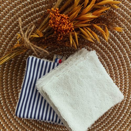 Lingettes démaquillantes réutilisables — Marine
