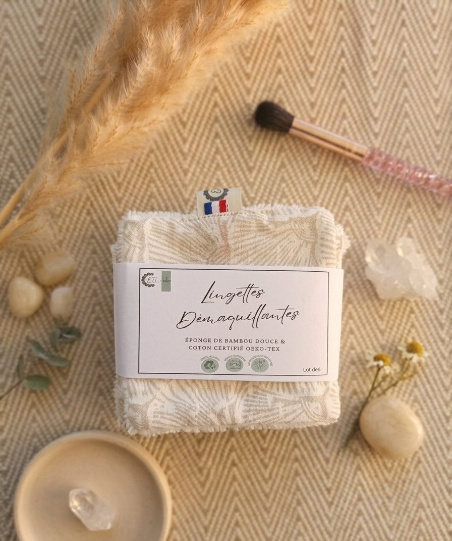Lingette réutilisable lot de 6 E2L Création fait main