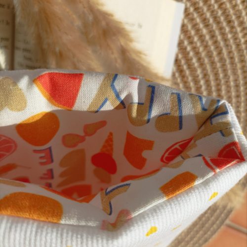 Pochette livre de poche — Petits cœurs jaunes tissu gaufré