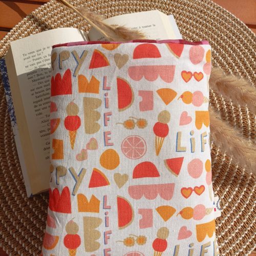 Pochette livre de poche — « Happy Life » pop estival