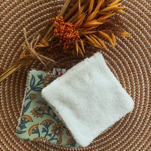 Lingettes démaquillantes réutilisables — Sauge