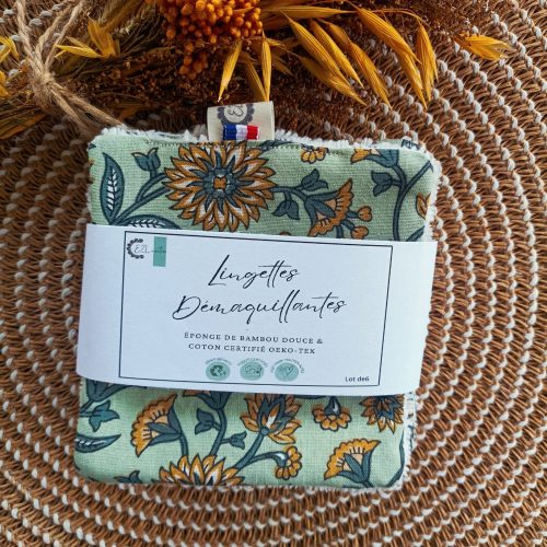Lingettes démaquillantes réutilisables — Sauge