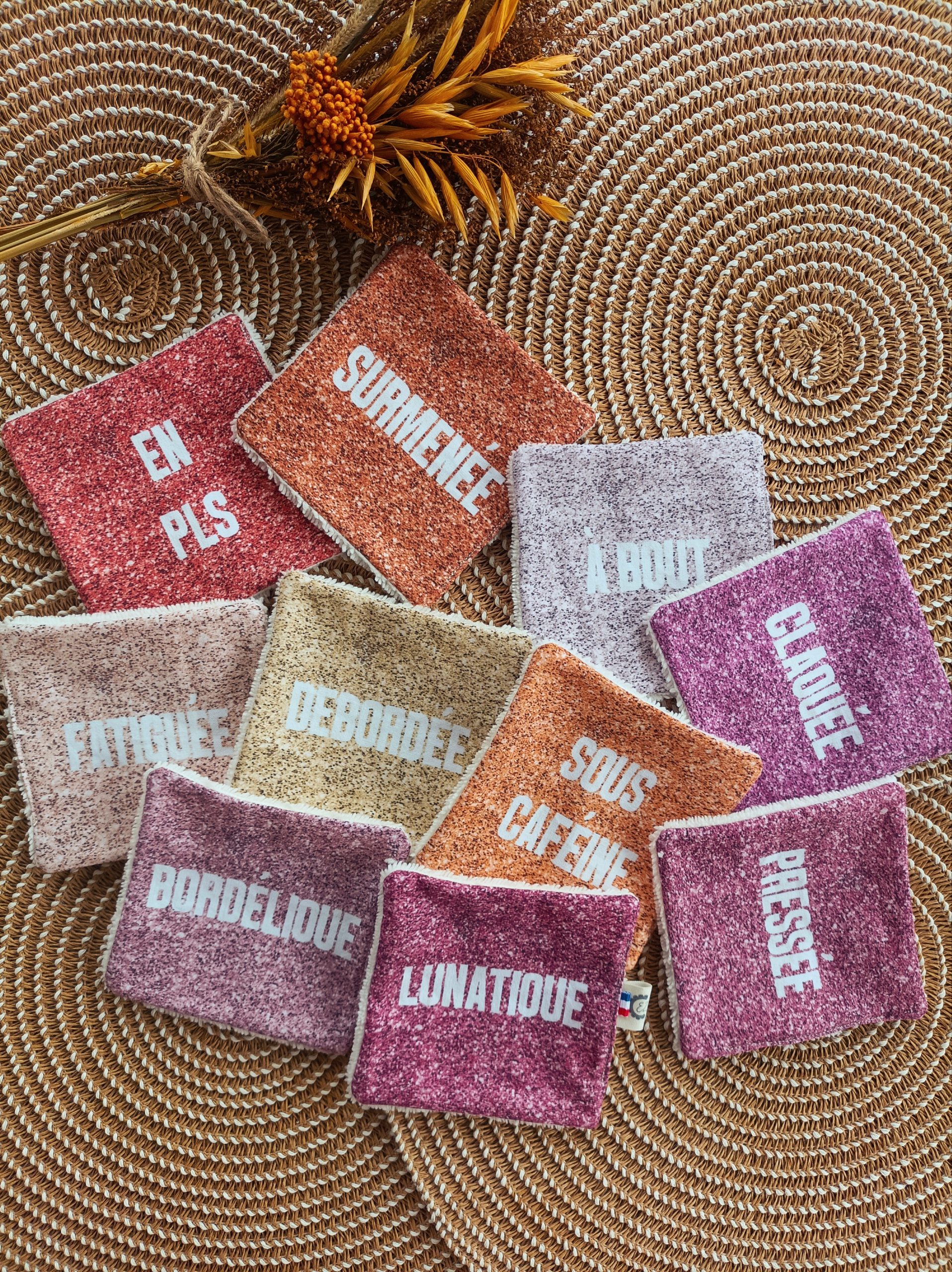 Lingettes Démaquillantes Réutilisables Pailletées E2L Création